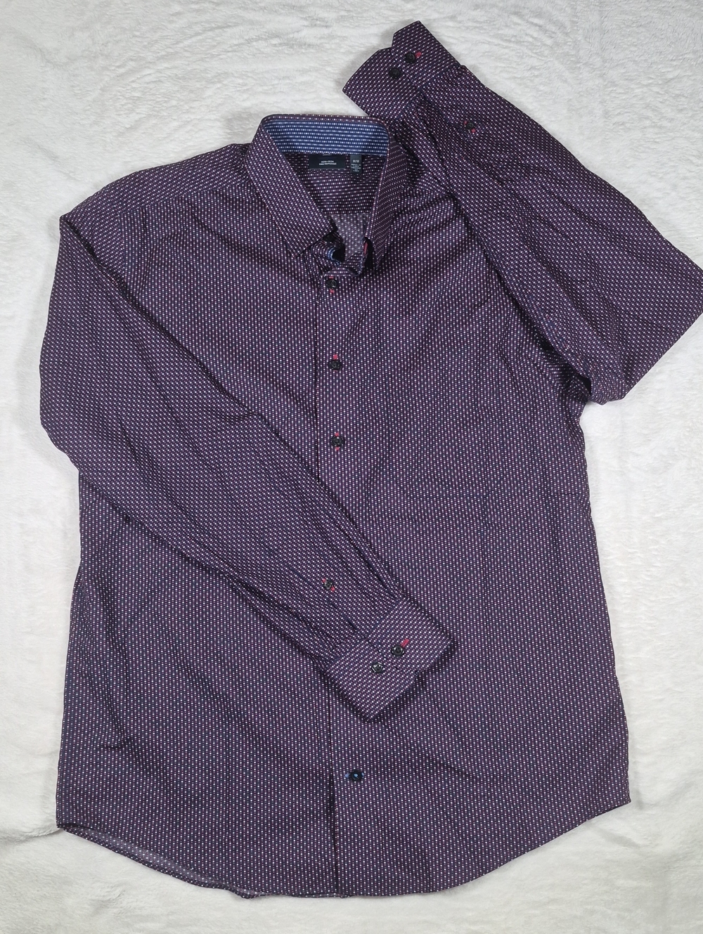 Men's Purple Patterned Long-Sleeve Dress Shirt
